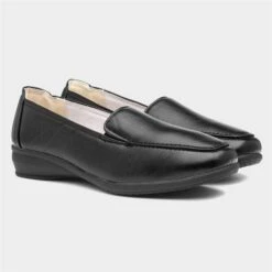 Comfort Plus Sally Womens Black Shoe -Canvas Comfort 120254 2 L06.20230323000335