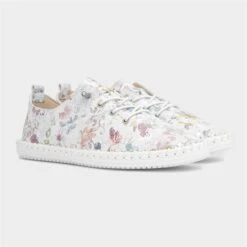 Lunar Exbury Womens White Leather Shoe -Canvas Comfort 120294 2 L06.20230807000049