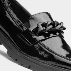 Jana Softline Womens Black Patent Loafer -Canvas Comfort 120375 2 L05.20230620000137