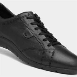 Comfy Steps Womens Black Leather Lace Up Shoe -Canvas Comfort 12395 2 L05.20220607000152