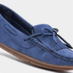 Topway Womens Blue Tasselled Loafer -Canvas Comfort 128111 2 L05.20230720000053
