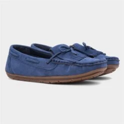 Topway Womens Blue Tasselled Loafer -Canvas Comfort 128111 2 L06.20230720000053