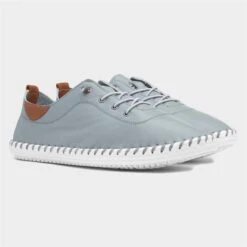 Lunar St Ives Womens Grey Leather Shoe -Canvas Comfort 130018 2 L06.20230508000305