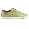 Lunar St Ives Womens Khaki Green Leather Shoe