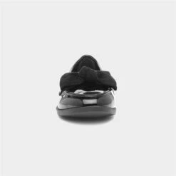 Lilley Womens Patent Loafer With Bow In Black