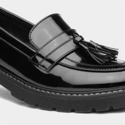 Lilley Angel Womens Black Patent Tassel Loafer -Canvas Comfort 150004 2 L05.20230803000024