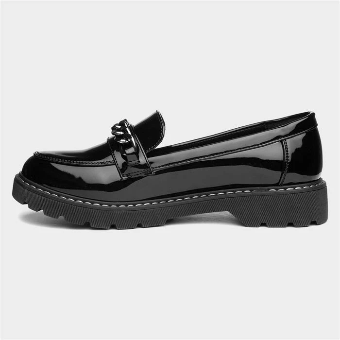 Lilley Alice Womens Black Chain Loafer 4 Lilley Alice Womens Black Chain Loafer - Image 2