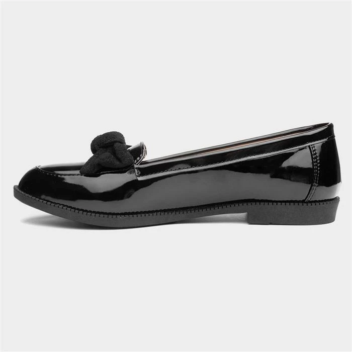 Lilley Anita Womens Black Patent Loafer With Bow 4 Lilley Anita Womens Black Patent Loafer With Bow - Image 2