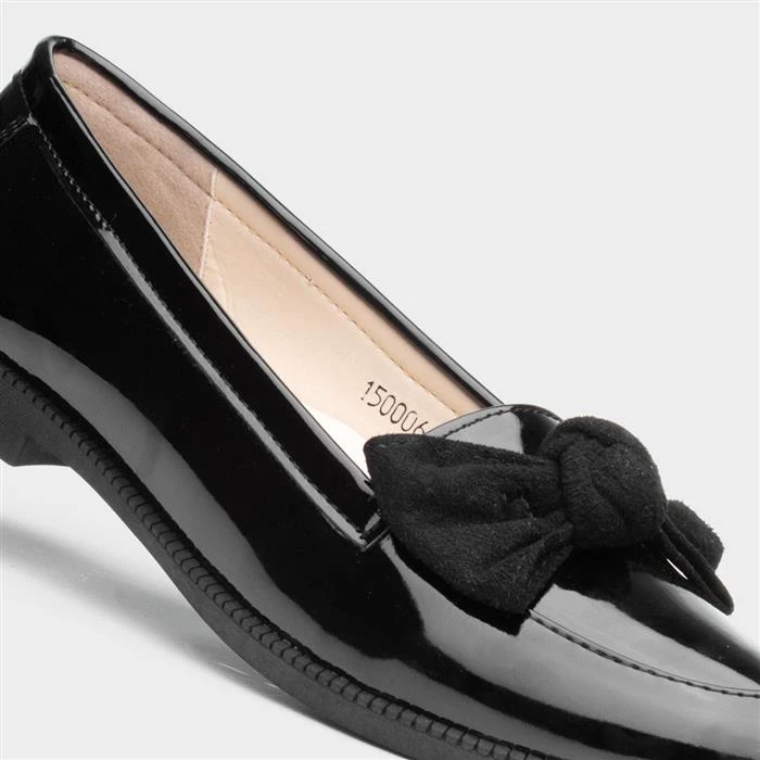 Lilley Anita Womens Black Patent Loafer With Bow 6 Lilley Anita Womens Black Patent Loafer With Bow - Image 4