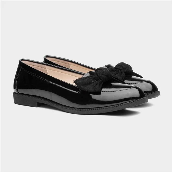 Lilley Anita Womens Black Patent Loafer With Bow 7 Lilley Anita Womens Black Patent Loafer With Bow - Image 5