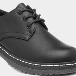 Lilley Alexa Womens Lace Up Shoe In Black -Canvas Comfort 15032 2 L05.20221125000450