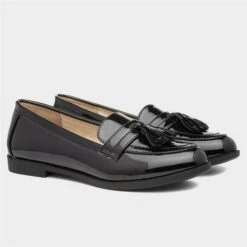 Lilley Anais Womens Black Patent Loafer -Canvas Comfort 15072 2 L06.20230510000058