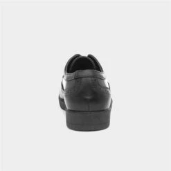 Lilley Agnes Womens Brogue Lace Up Shoe In Black -Canvas Comfort 15097 2 L04.20230316000219