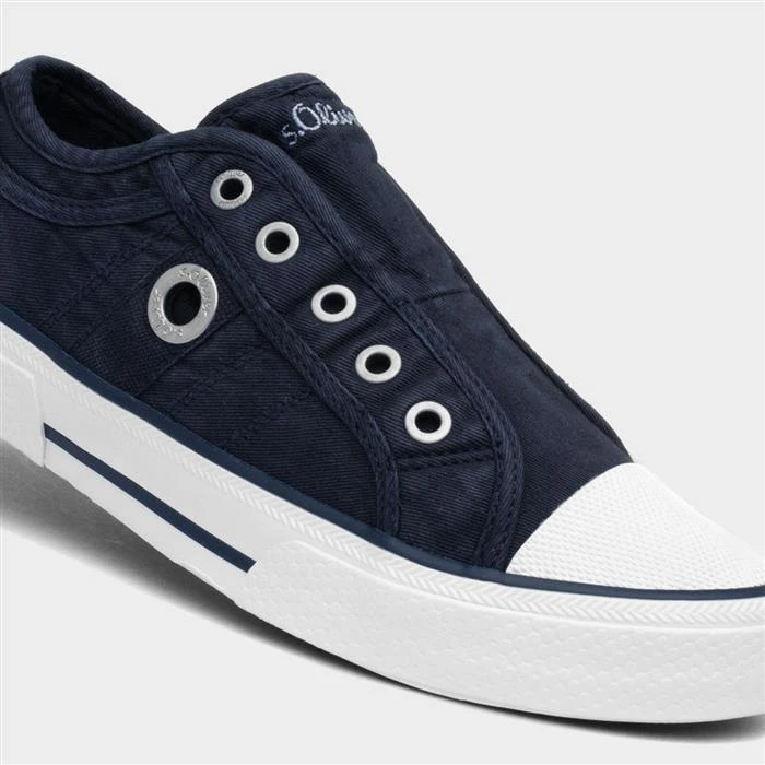 S.Oliver S Oliver Slip On Navy Womens Canvas Shoe 6 S.Oliver S Oliver Slip On Navy Womens Canvas Shoe - Image 4
