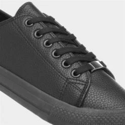 Lilley Polly Womens Black Lace Up Casual Shoe -Canvas Comfort 165021 2 L05.20230126000513