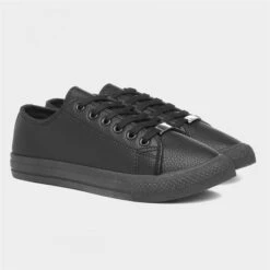 Lilley Polly Womens Black Lace Up Casual Shoe -Canvas Comfort 165021 2 L06.20230126000513