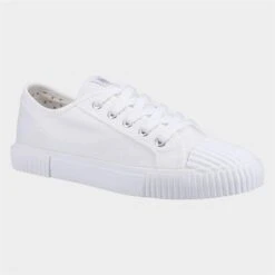 Hush Puppies Brooke Womens White Canvas Trainer