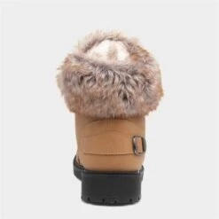 Lilley Womens Tan Lace Up Boot With Faux Fur -Canvas Comfort 180002 2 L04.20220928000620