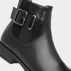 Lilley Womens Black Buckle Chelsea Boot -Canvas Comfort 180016 2 L05.20221012000022