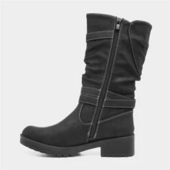 Lilley Marnie Womens Buckle Calf Boot In Black 8 Lilley Marnie Womens Buckle Calf Boot In Black -Canvas Comfort 181002 2 L03.20230126000520