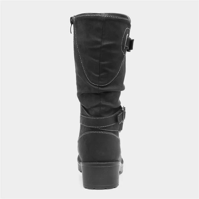 Lilley Marnie Womens Buckle Calf Boot In Black 5 Lilley Marnie Womens Buckle Calf Boot In Black - Image 3
