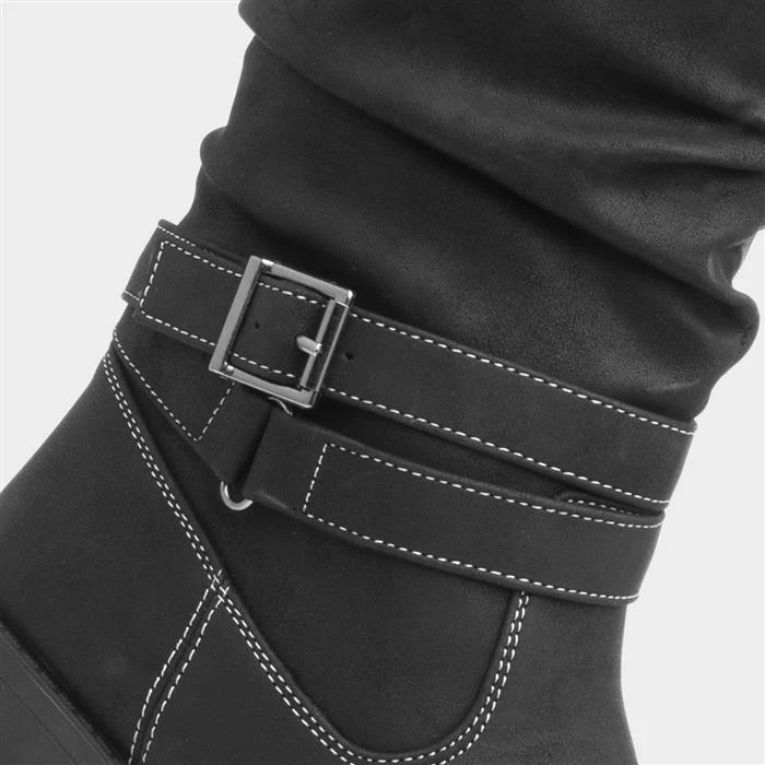 Lilley Marnie Womens Buckle Calf Boot In Black 6 Lilley Marnie Womens Buckle Calf Boot In Black - Image 4