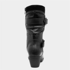 Lilley Womens Black Heeled Calf Boot With Buckles -Canvas Comfort 181027 2 L04.20221012000243