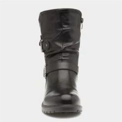 Lilley Minnie Womens Heeled Calf Boot In Black