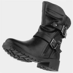 Lilley Minnie Womens Heeled Calf Boot In Black -Canvas Comfort 18144 2 L05.20230126000521