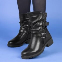 Lilley Minnie Womens Heeled Calf Boot In Black -Canvas Comfort 18144 2 L06.20230126000521