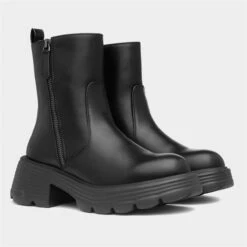 Heavenly Feet Bree Women's Black Chunky Ankle Boot -Canvas Comfort 182025 2 L06.20230727000241