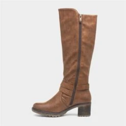 Relife Zoe Womens Brown Heeled Boots -Canvas Comfort 18266 2 L03.20230321000148