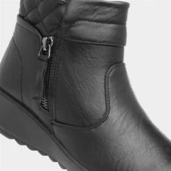 Cushion Walk Klara Womens Black Ankle Boot -Canvas Comfort 184059 2 L05.20230717000057