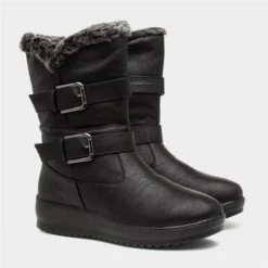 Softlites Juno Womens Black Calf Boot -Canvas Comfort 18413 2 L06.20230126000151