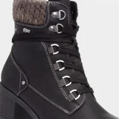 Relife Stacey Womens Heeled Boot In Black -Canvas Comfort 185008 2 L05.20230714000110