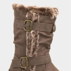 Softlites Jo Womens Brown Faux Fur Calf Boot -Canvas Comfort 185011 2 L05.20230126000523