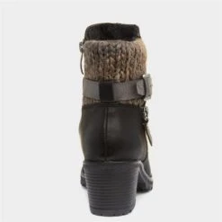 Relife Tracey Womens Black Heeled Boot -Canvas Comfort 185016 2 L04.20230321000149