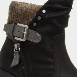 Relife Tracey Womens Black Heeled Boot -Canvas Comfort 185016 2 L05.20230321000149