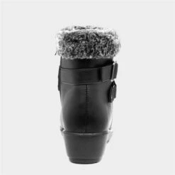 Softlites Julia Womens Black Fur Collar Ankle Boot -Canvas Comfort 185083 2 L04.20230126000525