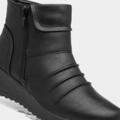 Softlites June Womens Black Ankle Boot -Canvas Comfort 185084 2 L05.20230126000526