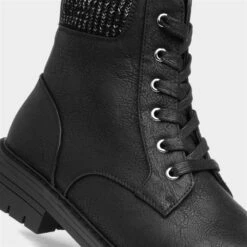Lilley & Skinner Iceland Womens Black Lace Up Boot -Canvas Comfort 185095 2 L05.20230314000207