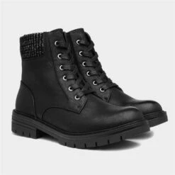 Lilley & Skinner Iceland Womens Black Lace Up Boot -Canvas Comfort 185095 2 L06.20230314000207