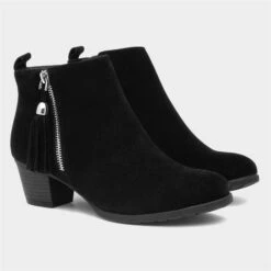Lilley Mel Womens Black Faux Suede Heeled Boot -Canvas Comfort 18512 2 L06.20230303000040