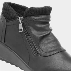 Softlites Jan Womens Black Wedge Ankle Boot -Canvas Comfort 18518 2 L05.20230126000530
