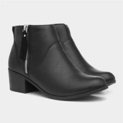Lilley Maisy Womens Black Ankle Boot -Canvas Comfort 186026 2 L06.20230303000152