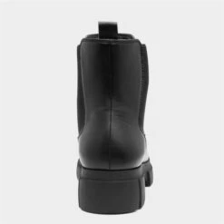 Lilley Mertle Womens Black Chunky Chelsea Boot -Canvas Comfort 186063 2 L04.20230126000533