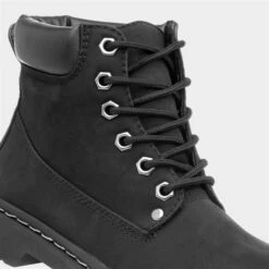 BLU Womens Lace Up Ankle Boot In Black -Canvas Comfort 18623 2 L05.20220929000604
