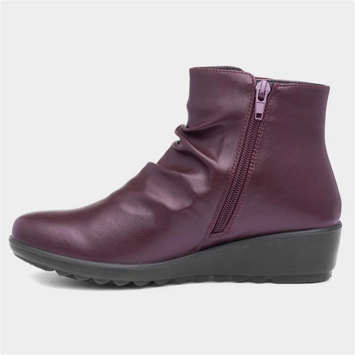 Cushion Walk Stud Womens Bordeaux Ankle Boot 4 Cushion Walk Stud Womens Bordeaux Ankle Boot - Image 2