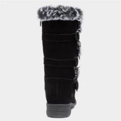 Hush Puppies Saluki Womens Black Suede Boot -Canvas Comfort 187016 2 L04.20230518000241