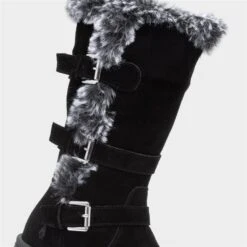 Hush Puppies Saluki Womens Black Suede Boot -Canvas Comfort 187016 2 L05.20230518000241